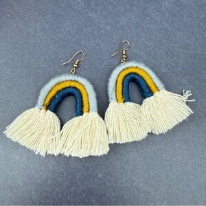 Macrame Colorful Rainbow Tassel Earrings